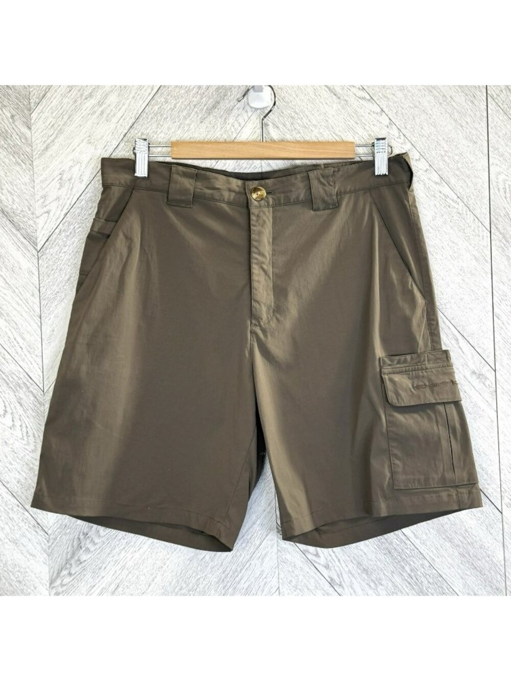 Exofficio Nylon Hiking Cargo Shorts Olive Green Mens Size 32 Outdoor Gorpcore
